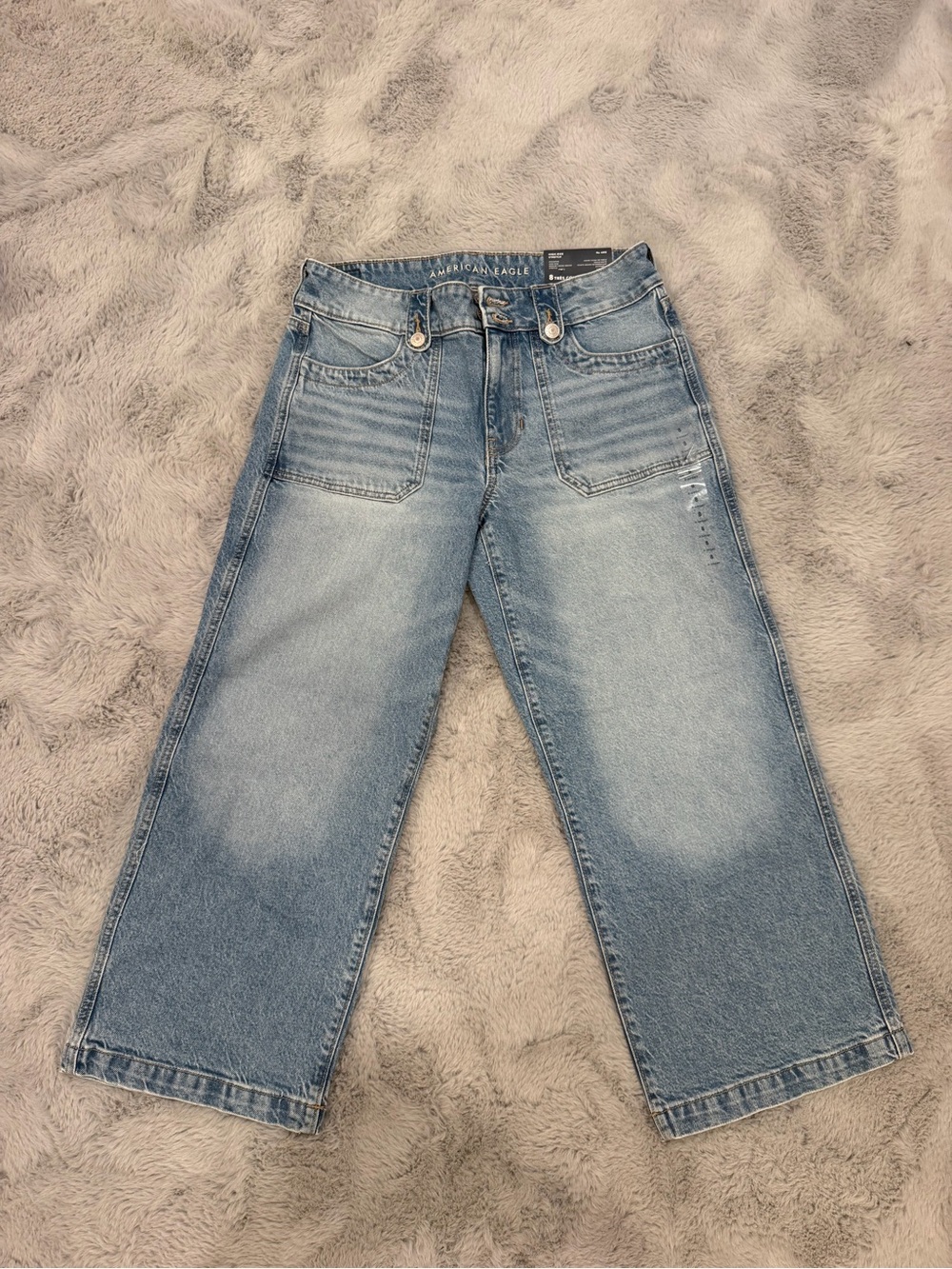 American Eagle Outfitters Light Blue Relaxed Straight-Leg Jeans